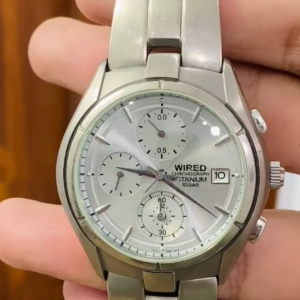 100% Original Seiko Wired  Silver Chronograph Watch